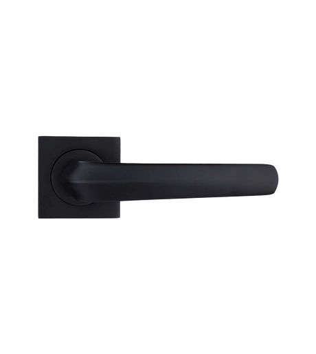 Black door handle on a white background